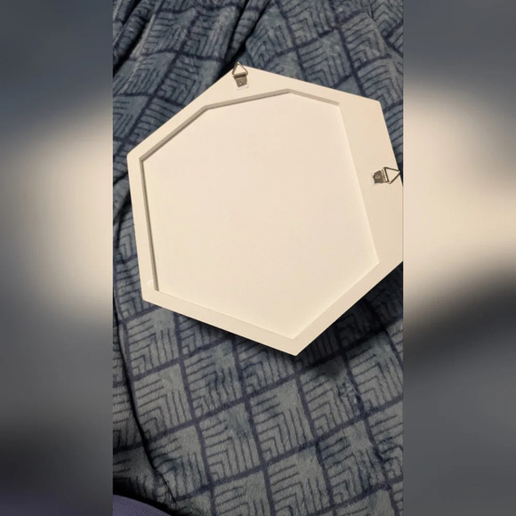 Handmade Blue And Purple Flowers Hexagon Wall Decor (EUC) - Picture 4 of 12